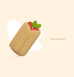 3d Shawarma On Colored Background Vegetarian Pita