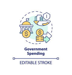 Government Spending Multi Color Concept Icon