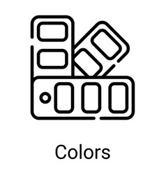 Color Pallet Line Icon Isolate On White Background