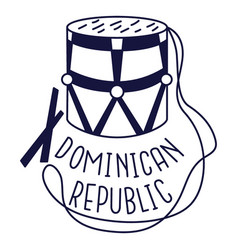 Dominican Tambora Monochrome Doodle