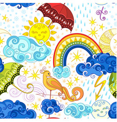 Fairytale Weather Forecast Seamless Pattern