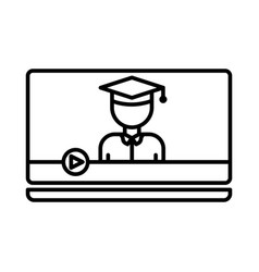 Student Icon With Computer Laptop Suitable