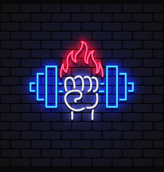 Abstract Gym Hand Neon For Flyer Design