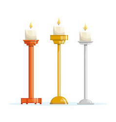 Candles Placed On Different Candlesticks Gold