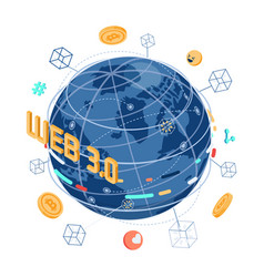 Isometric Web 30 Internet With World