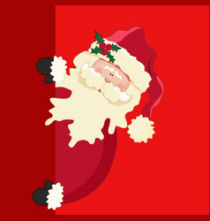 Merry Christmas Red Card With Funny Santa Clauscdr