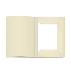 Open Cardboard File Folder With White Blank Paper