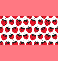 Red Strawberries Pattern Seamless White