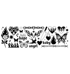 Tattoo Art 1990s 2000s Y2k Stickers Butterfly