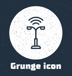 Grunge Line Smart Street Light System Icon