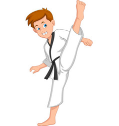 Karate Boy Kick Pose