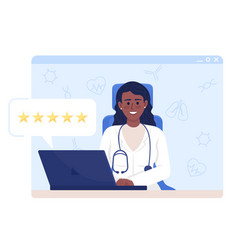 Online Doctor Reviews Flat Concept