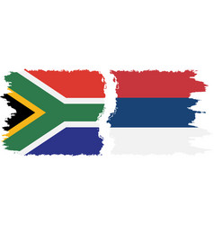 Serbia And South Africa Grunge Flags Connection