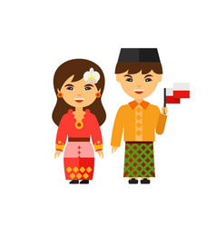 Couple In Indonesian National Dress Icon