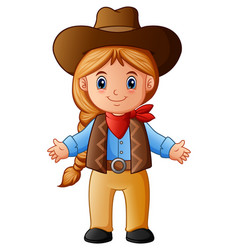 Cute Little Cowgirl Cartoon