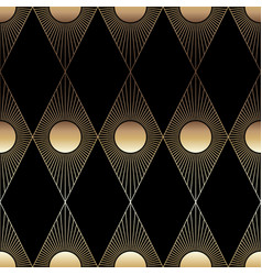 Geometric Golden Seamless Art Deco Pattern With