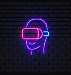 Vr Neon Icon For Banner Design