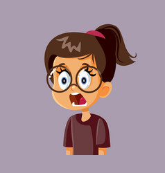 Astonished Little Girl Feeling Shocked Cartoon