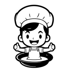 Cute Chef Boy Cartoon Cooking And Restaurant