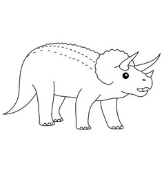 Triceratops Coloring Page Cute Flat Dinosaur