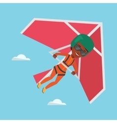 Woman Flying On Hang-glider