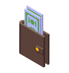 Cash Wallet Icon Isometric Screen Money