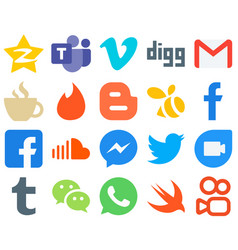 20 Flat Social Media Icons For A Modern Ui Swarm