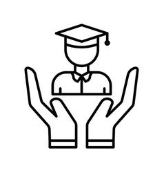 Hand Icon With Student Suitable For Graduation