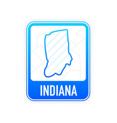 Indiana - Us State Contour Line In White Color