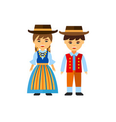 Swiss Couple In National Dress Icon