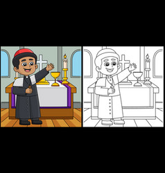 Christian Priest Coloring Page