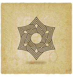 Hexagram Interlocking Symbol On Vintage Background