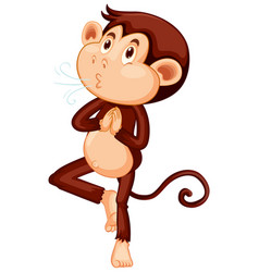 Monkey Doing Yoga Cartoon Character