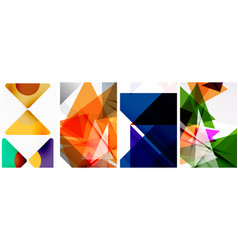 Set Of Colorful Triangle Poster Cover Template