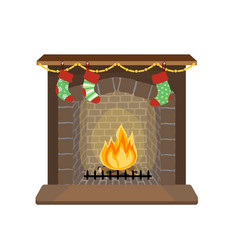 Cozy Fireplace With Christmas Stockings