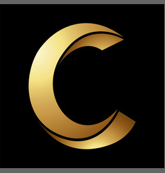 Gold Abstract Twisty Shaped Letter C Icon