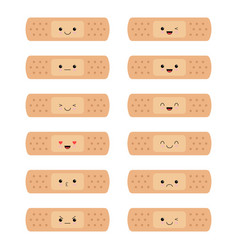 Kawaii Band Aid Emotion Set White Funny Face