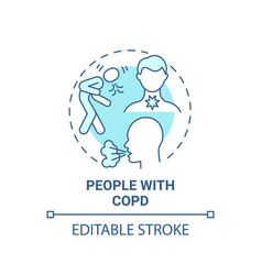 People With Copd Blue Concept Icon