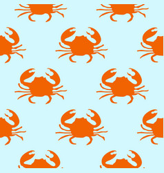 Seamless Pattern With Orange Crab