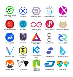 Set Of Logos Popular Cryptocurrency