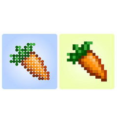 8 Bit Pixel Carrot Vegetables For Game Assets