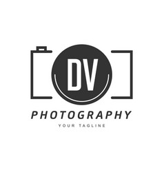 Dv Letter Logo Design With Camera Icon