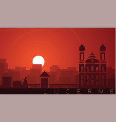 Lucerne Low Sun Skyline Scene