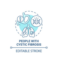 People With Cystic Fibrosis Blue Concept Icon