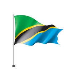 Tanzania flag on a white Royalty Free Vector Image