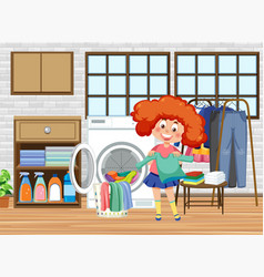 A Girl Doing Laundry