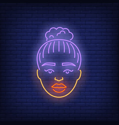 Black Woman Face Neon Sign