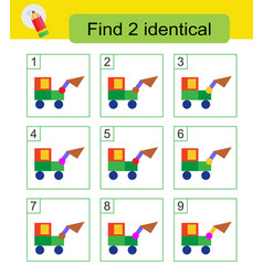 Fun Puzzle Game Find Two Identical Excavators