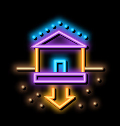 House Foundation Sags Neon Glow Icon