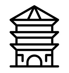 Tree Pagoda Icon Outline Chinese Building